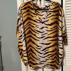 Tiger print Adrienne top